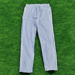 Gap Blue and White Pinstriped PJ Pyjama Pants with Drawstring